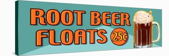 Root Beer Floats 25 Cents Oblong-Retroplanet-Stretched Canvas