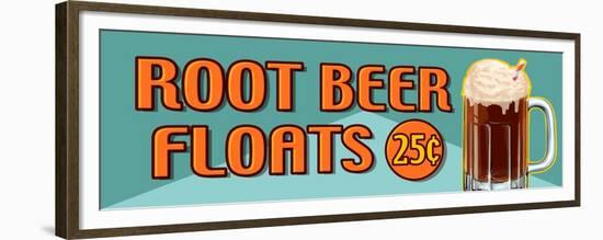 Root Beer Floats 25 Cents Oblong-Retroplanet-Framed Premium Giclee Print