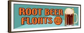 Root Beer Floats 25 Cents Oblong-Retroplanet-Framed Premium Giclee Print