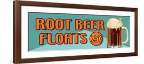 Root Beer Floats 25 Cents Oblong-Retroplanet-Framed Premium Giclee Print