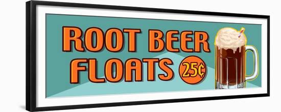 Root Beer Floats 25 Cents Oblong-Retroplanet-Framed Premium Giclee Print