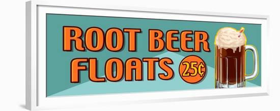 Root Beer Floats 25 Cents Oblong-Retroplanet-Framed Premium Giclee Print