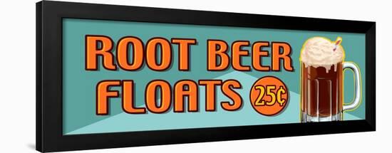 Root Beer Floats 25 Cents Oblong-Retroplanet-Framed Giclee Print