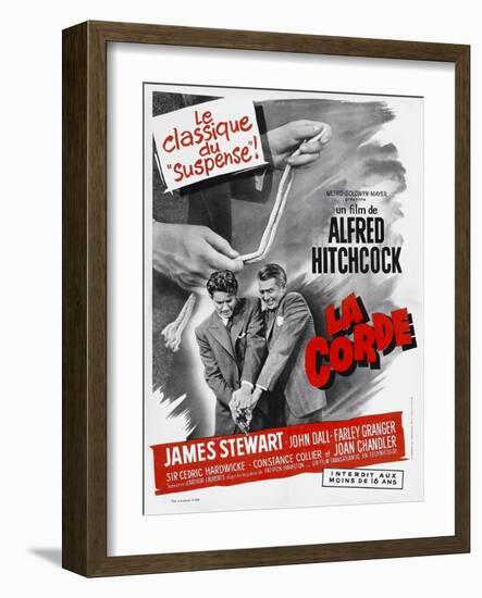 ROPE, (aka LA CORDE), French poster, from left: Farley Granger, James Stewart, 1948-null-Framed Art Print