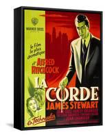 ROPE, (aka LA CORDE), French poster, James Stewart, Joan Chandler (bottom right), 1948-null-Framed Stretched Canvas