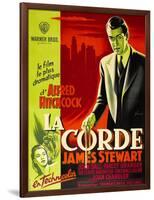 ROPE, (aka LA CORDE), French poster, James Stewart, Joan Chandler (bottom right), 1948-null-Framed Art Print