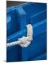 Rope, Boat, Blue, Wood, Up, Detail-Andrea Haase-Mounted Photographic Print