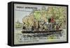 Rope Ferry across the River Seine, France, 16th Century-null-Framed Stretched Canvas