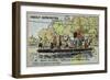Rope Ferry across the River Seine, France, 16th Century-null-Framed Giclee Print