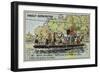Rope Ferry across the River Seine, France, 16th Century-null-Framed Giclee Print