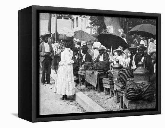 Rope Tobacco Sellers, Jamaica, C1905-Adolphe & Son Duperly-Framed Stretched Canvas
