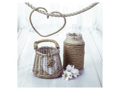 'Rope Wrapped Jar & Wicker Pot' Print | AllPosters.com