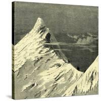 Roped Together on a Snow Slope Switzerland-null-Stretched Canvas