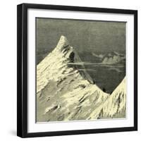 Roped Together on a Snow Slope Switzerland-null-Framed Giclee Print