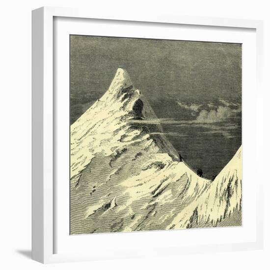 Roped Together on a Snow Slope Switzerland-null-Framed Giclee Print