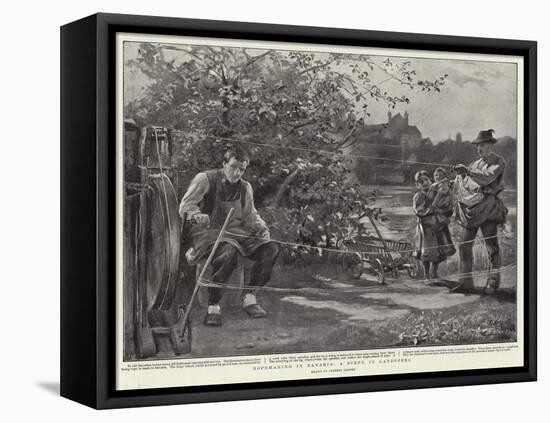 Ropemaking in Bavaria, a Scene in Landsberg-Clement Flower-Framed Stretched Canvas
