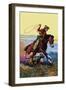 Roping Action-null-Framed Art Print