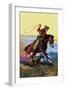 Roping Action-null-Framed Art Print