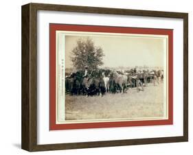 Roping and Changing Scene at --T Camp on Round Up of --T. 999 --S. and G.-John C. H. Grabill-Framed Giclee Print