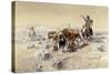 Roping the Longhorns-Charles Marion Russell-Stretched Canvas
