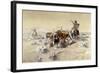 Roping the Longhorns-Charles Marion Russell-Framed Giclee Print