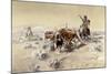 Roping the Longhorns-Charles Marion Russell-Mounted Giclee Print