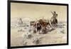 Roping the Longhorns-Charles Marion Russell-Framed Giclee Print