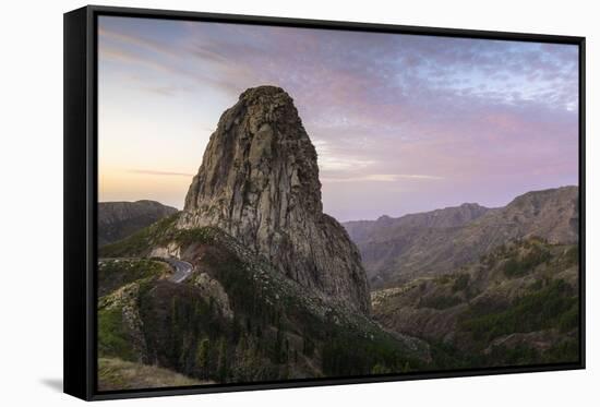 Roque De Agando in the Morning Light, La Gomera, Canary Islands, Spain-Marco Isler-Framed Stretched Canvas