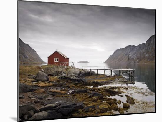 Rorbu and Jetty on Fjord, Lofoten Islands, Norway, Scandinavia, Europe-Purcell-Holmes-Mounted Photographic Print