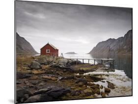 Rorbu and Jetty on Fjord, Lofoten Islands, Norway, Scandinavia, Europe-Purcell-Holmes-Mounted Photographic Print