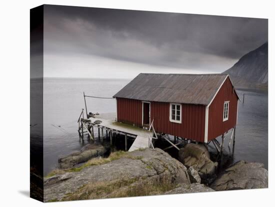 Rorbu on Stilts by Fjord, Lofoten Islands, Norway, Scandinavia, Europe-Purcell-Holmes-Stretched Canvas