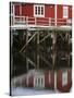 Rorbu, tradition fishing huts, village Reine, Moskenesoya. Lofoten Islands. Norway-Martin Zwick-Stretched Canvas