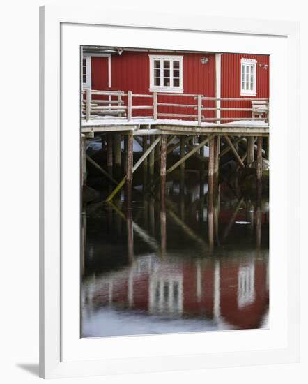 Rorbu, tradition fishing huts, village Reine, Moskenesoya. Lofoten Islands. Norway-Martin Zwick-Framed Photographic Print