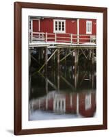 Rorbu, tradition fishing huts, village Reine, Moskenesoya. Lofoten Islands. Norway-Martin Zwick-Framed Photographic Print