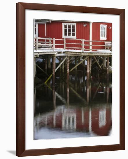 Rorbu, tradition fishing huts, village Reine, Moskenesoya. Lofoten Islands. Norway-Martin Zwick-Framed Photographic Print