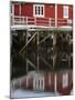 Rorbu, tradition fishing huts, village Reine, Moskenesoya. Lofoten Islands. Norway-Martin Zwick-Mounted Photographic Print