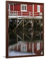 Rorbu, tradition fishing huts, village Reine, Moskenesoya. Lofoten Islands. Norway-Martin Zwick-Framed Photographic Print