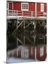 Rorbu, tradition fishing huts, village Reine, Moskenesoya. Lofoten Islands. Norway-Martin Zwick-Mounted Photographic Print