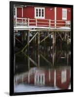 Rorbu, tradition fishing huts, village Reine, Moskenesoya. Lofoten Islands. Norway-Martin Zwick-Framed Photographic Print