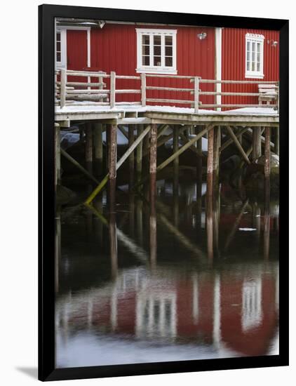 Rorbu, tradition fishing huts, village Reine, Moskenesoya. Lofoten Islands. Norway-Martin Zwick-Framed Photographic Print