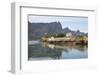 Rorbu, traditional fishing huts used for tourist accommodation in village of Reine, Lofoten Islands-Ellen Rooney-Framed Photographic Print