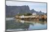 Rorbu, traditional fishing huts used for tourist accommodation in village of Reine, Lofoten Islands-Ellen Rooney-Mounted Photographic Print