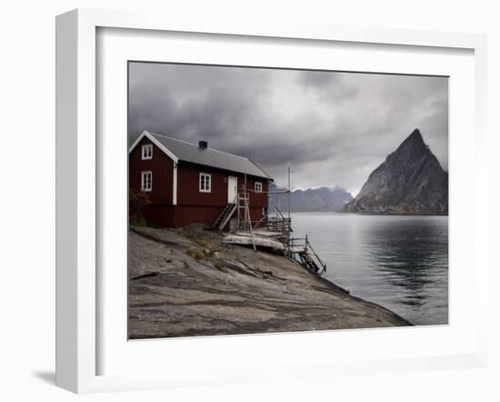 Rorbuer on Fjord with Mountains, Lofoten Islands, Norway, Scandinavia, Europe-Purcell-Holmes-Framed Photographic Print