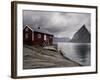 Rorbuer on Fjord with Mountains, Lofoten Islands, Norway, Scandinavia, Europe-Purcell-Holmes-Framed Photographic Print