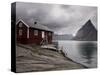 Rorbuer on Fjord with Mountains, Lofoten Islands, Norway, Scandinavia, Europe-Purcell-Holmes-Stretched Canvas