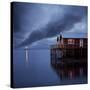 Rorbuer on Stilts at Dusk with Lighthouse, Lofoten Islands, Norway, Scandinavia, Europe-Purcell-Holmes-Stretched Canvas