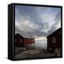 Rorbuer on Stilts at Waters Edge, Lofoten Islands, Norway, Scandinavia, Europe-Purcell-Holmes-Framed Stretched Canvas