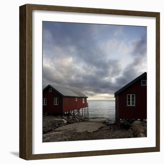 Rorbuer on Stilts at Waters Edge, Lofoten Islands, Norway, Scandinavia, Europe-Purcell-Holmes-Framed Photographic Print