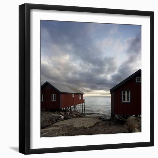 Rorbuer on Stilts at Waters Edge, Lofoten Islands, Norway, Scandinavia, Europe-Purcell-Holmes-Framed Photographic Print