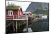 Rorbuer, traditional fishermnen's cottages now used for tourist accommodaton in Reine-Ellen Rooney-Mounted Photographic Print